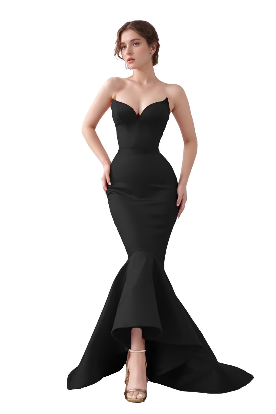 satin wedding dress square neck Sheath Backless MW755 The square neck design Alternative short wedding dresses Size:14