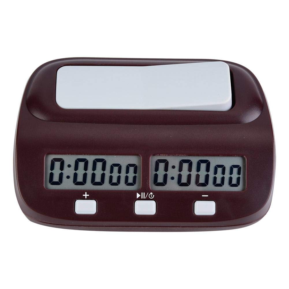 Dauerhaft Minuterie d'Échecs Portable avec Compte à Rebours (10 Heures) Horloge Numérique pour Tournois d'Échecs et Jeux de Société avec Deux Temps de Base Différents Préréglables