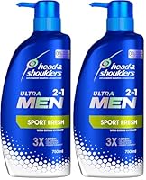 Head & Shoulders Ultra Men Sports Fresh: 2-In-1 Anti-Dandruff Shampoo + Conditioner 750 ml (Pack of 2)