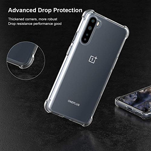 Image of Bumper Transparent (Drop Protection) with Anti Dust Plugs Shockproof Slim Back Cover Case for OnePlus Nord