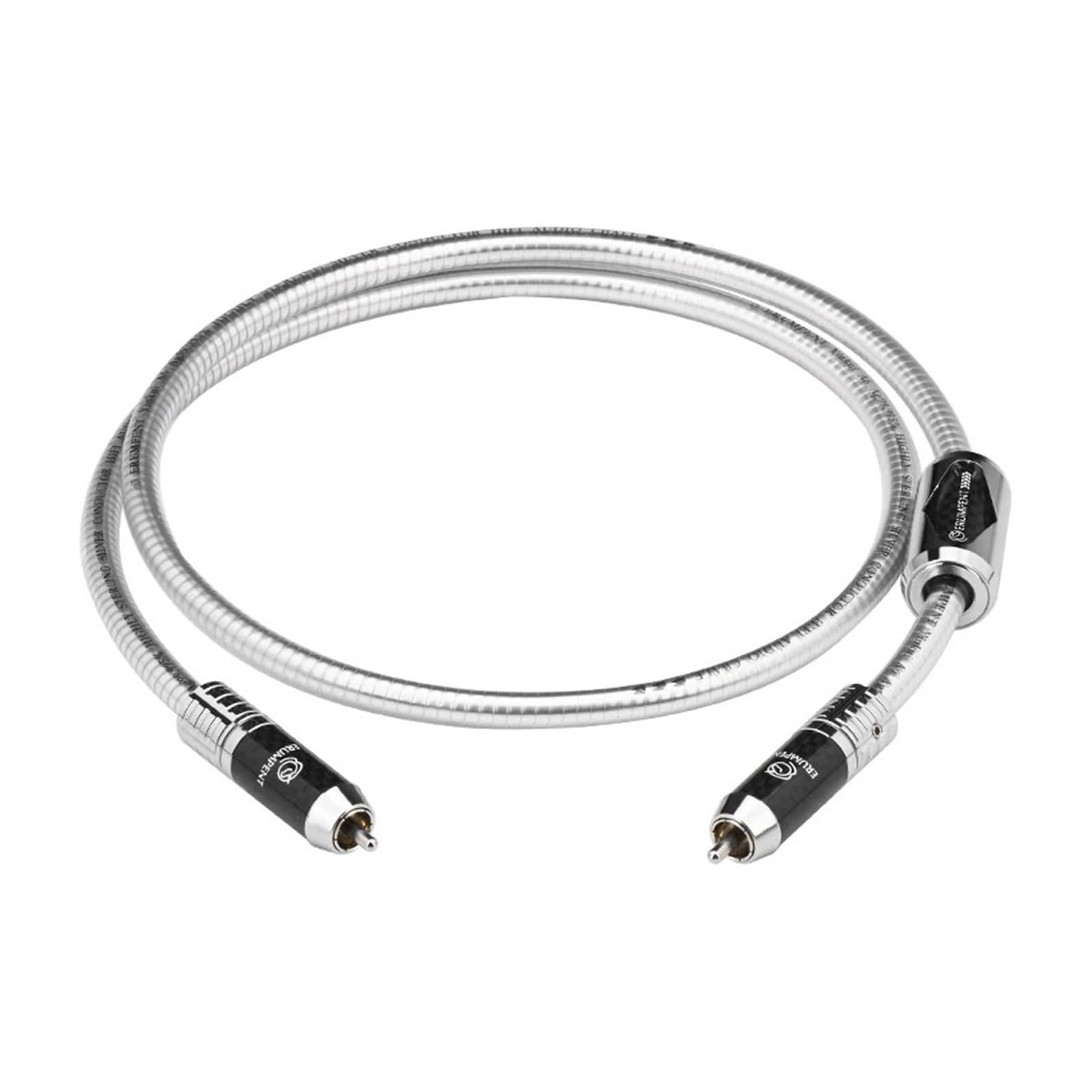 75Ohms Silver RCA Digital Coaxial Cable Self-locking Audio For DAC Home Theater TV(1m)