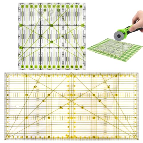 Configurazione del set a doppia misura: righello quadrato per quilt include due misure, 15x15 cm e 30x15 cm, adatte a diversi formati di taglio e più flessibili nell'uso combinato per soddisfare scenari creativi diversificati