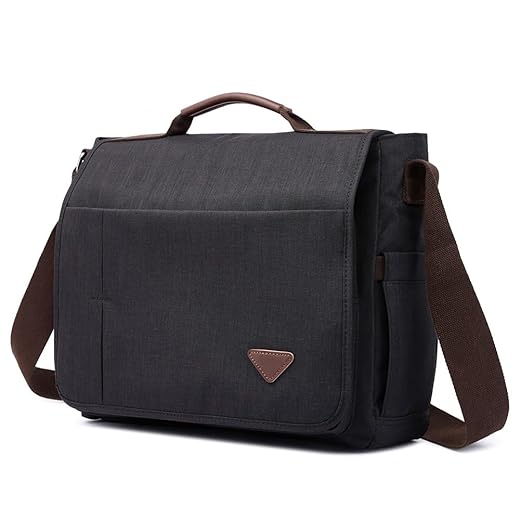 Bolsa Transversal Pasta Mensageiro Carteiro Grande Notebook 15.6 Resistente Para Trabalho Negócios Compartimentos Extras e Alça Ajustável - ZAFIN