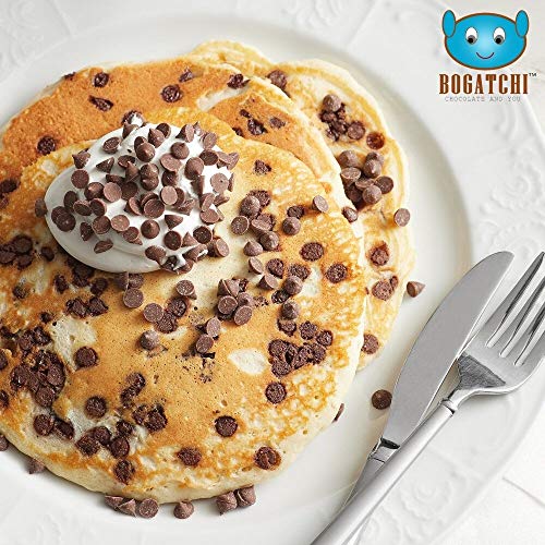Image of BOGATCHI Chocolate Chips for Decoration Coffee, Ice Creams and Shakes, Milk Chocolate Chips, Milk Chocolate Chips, Gluten Free and Tasty, 200g with Free Measuring Spoon