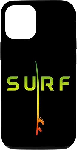 Funda para iPhone 1212 Pro Surf Board Surfing Beach Vintage Retro Surfer Case