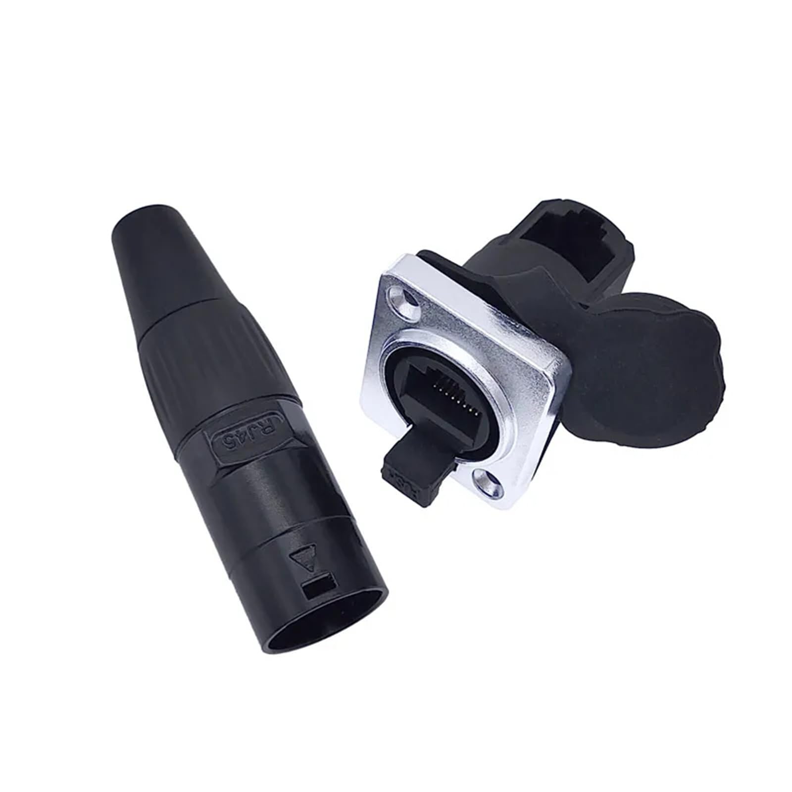 RJ45 D gniazdo do montażu panelowego ip65 złącza Ethernet 1 szt. (srebrne)