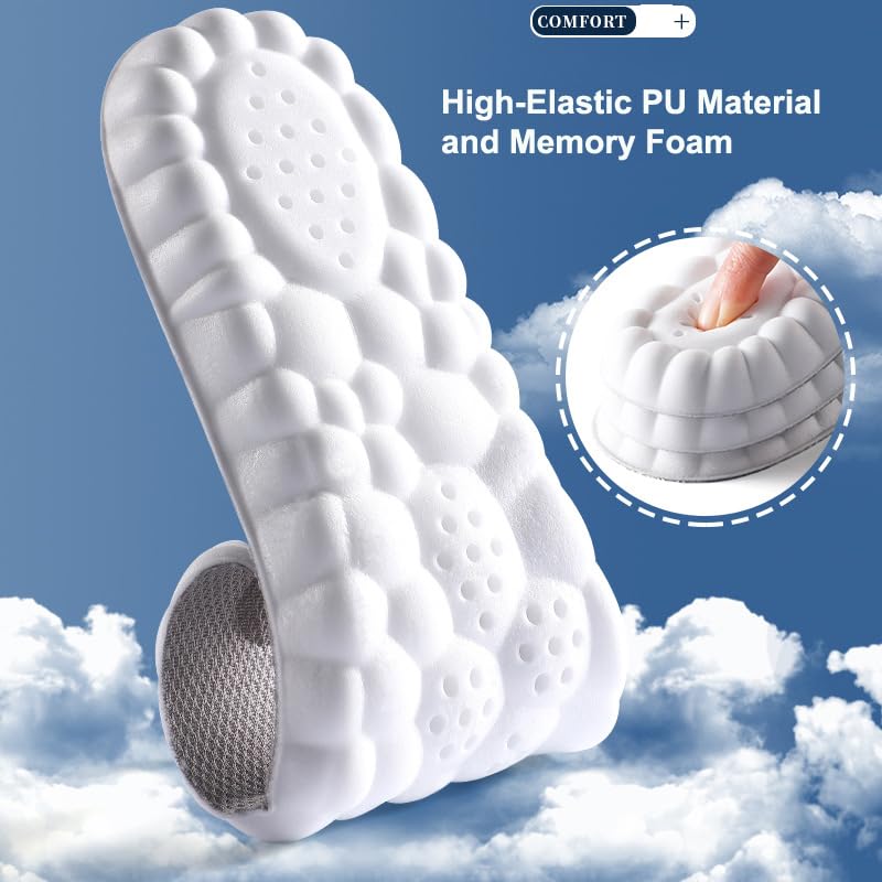 Image of Insoles for Men and Women Cloud Like Sole Inserts with Arch Support Memory Foam (US-7.5-11.5-Orange)