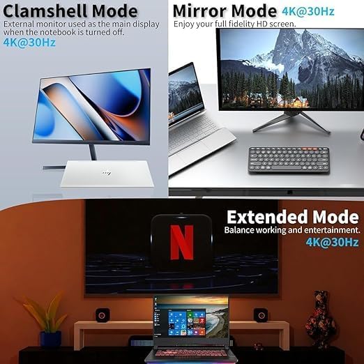 Image of 6-in-1 Type-C Docking Station Hub with 4K HDMI, 1Gbps Ethernet, 3xUSB 3.0 & 100W PD | Multiport USB-C Adapter for MacBook, Windows, iPad & All Type-C Devices | Portable & Plug-and-Play