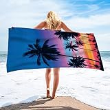ETERIO Telo Mare Microfibra Grande 150x70 cm 3D Tropicale, Vista Mare Telo da Mare Asciugatura Rapida per Adulti bambini Donna Uomo, Telo da Mare Portatile per Fitness, Yoga, Sauna, Telo Bagno