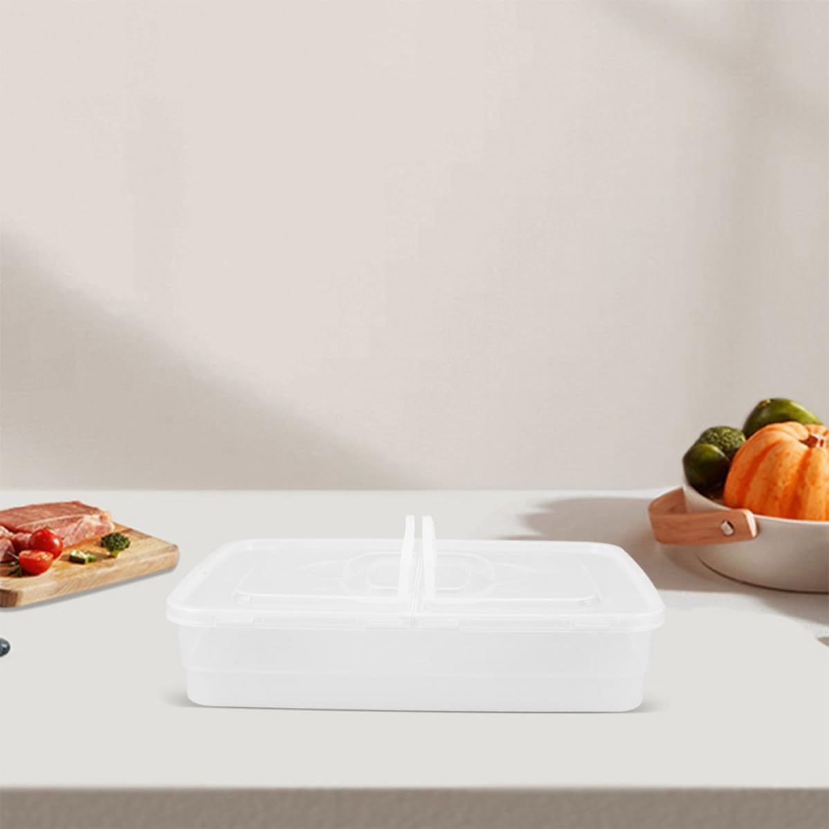 VICASKY Pizza Dough Proofing Box Space-saving Dough Tray with Lid and Handle 2pcs Stackable Plastic Pizza Bread Fermentation Storage Container for Home Kitchen Use