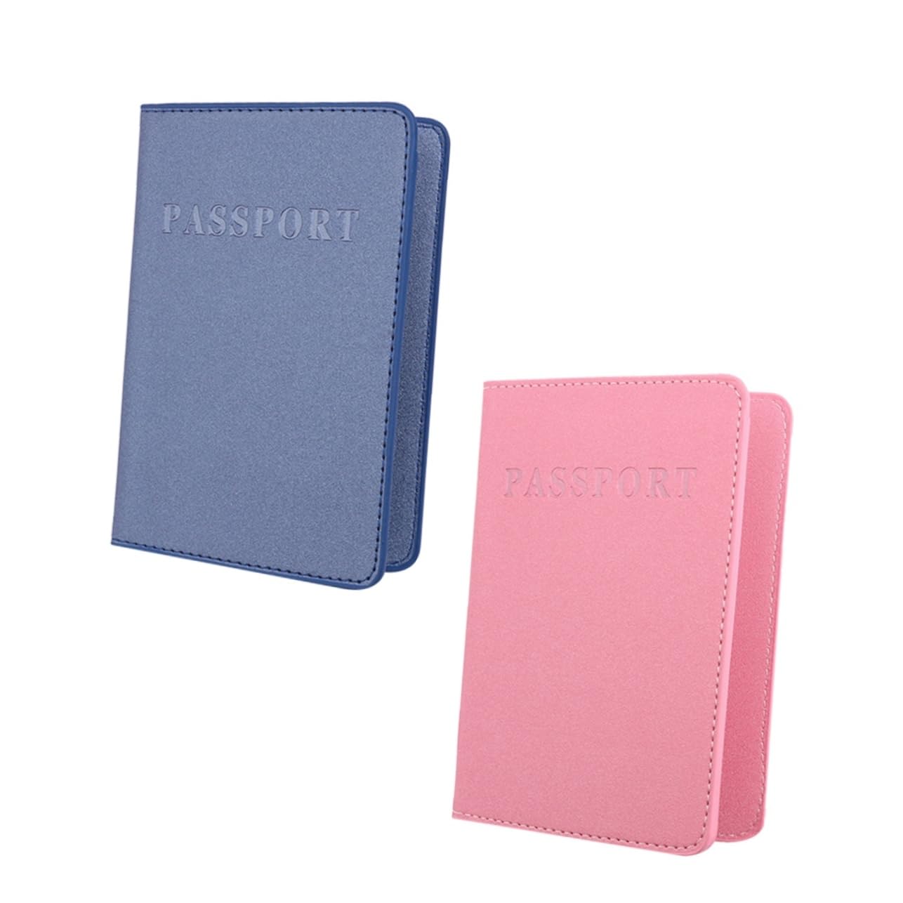 SOIMISS 6pezzi Portacarte Holder Pu Pelle Da Blu e Rosa Design Pratico e Multifunzionale Organizzatore Di Documenti Per Viaggi Custodia Slim e Leggera Per Passaporto e Carte