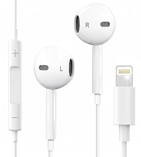 Ankoda Wired Headphones for iPhone Earbuds with Lightning Connector (Built-in Microphone & Volume Control) Compatible for iPhone 14/13/12/11/XR/XS/X/8/7/Pro Max【Official Certified Earphones】-Plug&Play - Amazon product rated Grade A