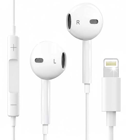 Ankoda Wired Original Stereo Earphones with Built-in Microphone Compatible with iPhone 7/8/X/XS/XR/11/12/13/14 Series, Sound, Noise Isolating in-Ear Headphones, White deal from amazon