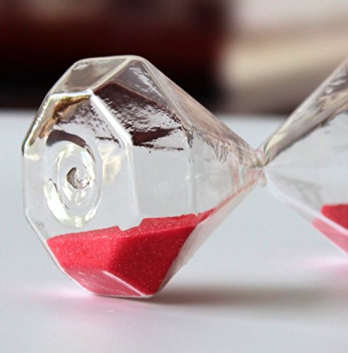 Gracesdawn Diamond Glass Hourglass Red Sand 15 Minutes With #TOP4