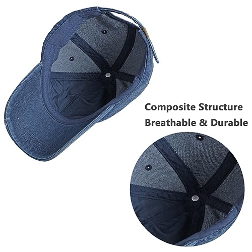 Image of Vintage Washed Denim Distressed Dad Hats Baseball Caps for Men Women