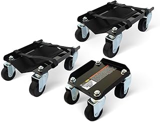 MaxxHaul 50859 Snowmobile Moving Dolly Set, 1500lbs Load Capacity V-Slide Anti-Slip Rubber Pads Straps
