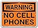 Vestil SI-W-55-A-AL-063 Sign-Warning-55 10.5X7.5 Aluminum .063, NO CELL PHONES