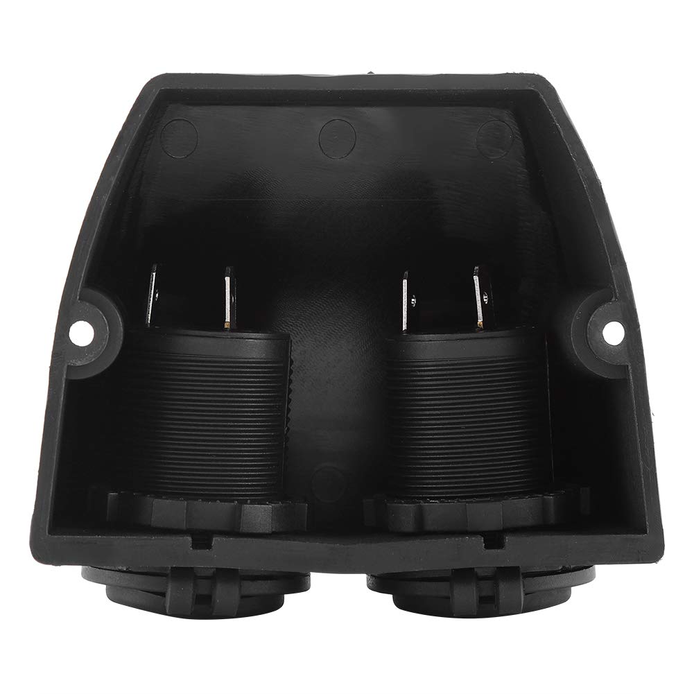 Prise Allume-cigare Double 12V-24V - Pour Voiture, Bateau, Moto - Montage Facile Avec Vis - Noir