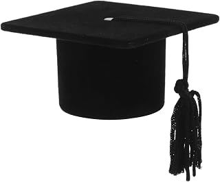 Beaupretty Graduation Cap Ring Box, Black Jewelry Storage Organizer with Soft Interior, Mini Academic Hat Gift Box for 2026 Graduation Party & Keepsake
