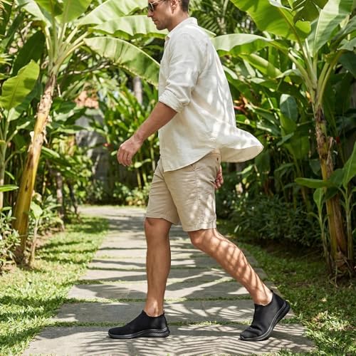 Image of vibdiv Men's Slip-On Walking Shoes Casual Sneakers Lightweight Breathable for Everyday Wear
