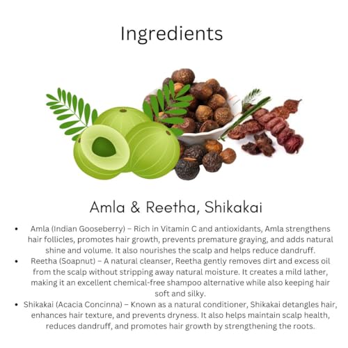 Image of Khadi Natural Amla, Reetha, Shikakai Hair Shampoo for Hair Fall Control, Dandruff Care & Hair Growth - Ayurvedic Herbal Hair Cleanser for Hair Growth & Strong Roots - Gentle Daily Use | 210ml