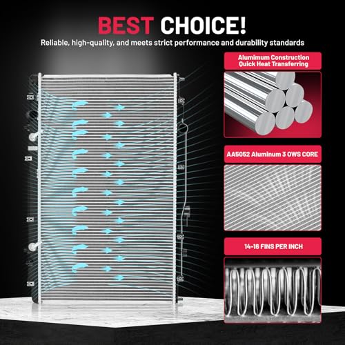 Image of BDFHYK 2270 Aluminum Radiator for Honda Odyssey 1999-2004, Isuzu Oasis 1999