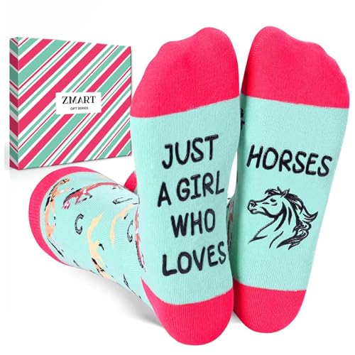 Zmart Horse Socks for Women - Equestrian Gifts, Horse Lover Gifts for Teen Girls
