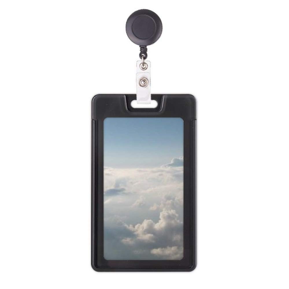 Funda retráctil para tarjetas de identificación y abono transporte gris con nubes 5
