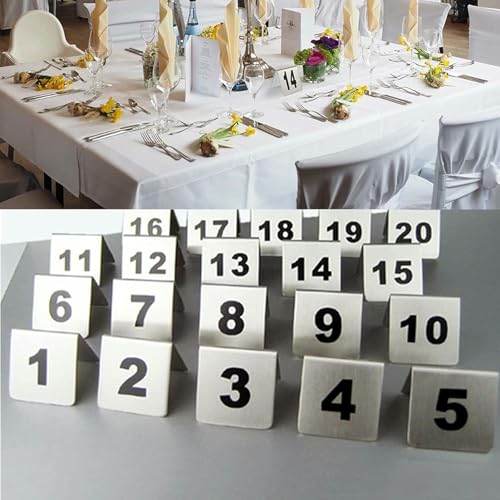 Numéros de Table en Acier Inoxydable Empilables pour Restaurant et Café