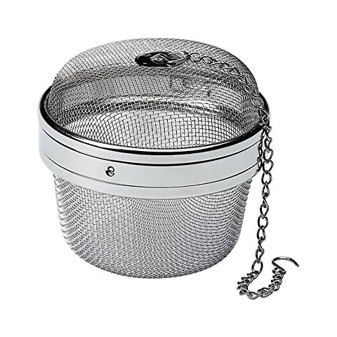Moha Aroma Stainless Steel Mesh Spice/Tea Ball-Infusher with Lid and Hanging Chain and Hook, 4" Cover