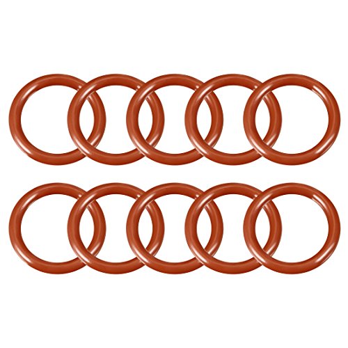 sourcingmap Silicone O-Ring, 27mm OD, 20mm ID, 3.5mm Width, VMQ Seal Rings Gasket, Red, Pack of 10, 20mmx27mmx3.5mm