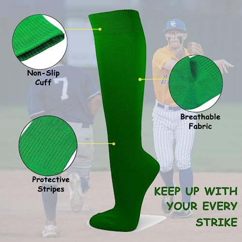 COUVER Affordable Youth/Kids Knee High Polyester Sports Athletic Baseball Softball Socks, 1 Pair4