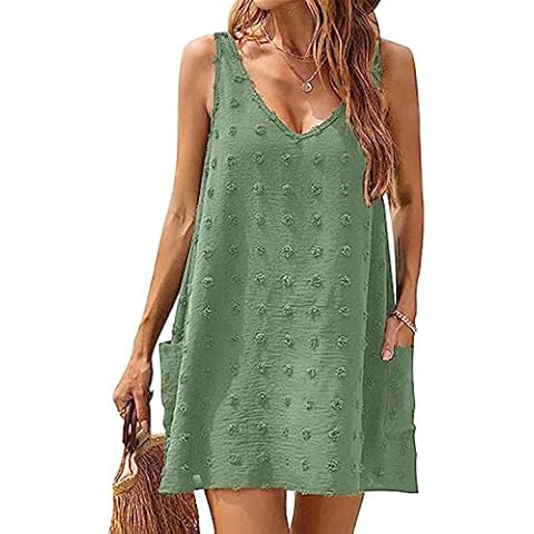 ABYOVRT Vestido de Playa Informal con Bolsillos Cover