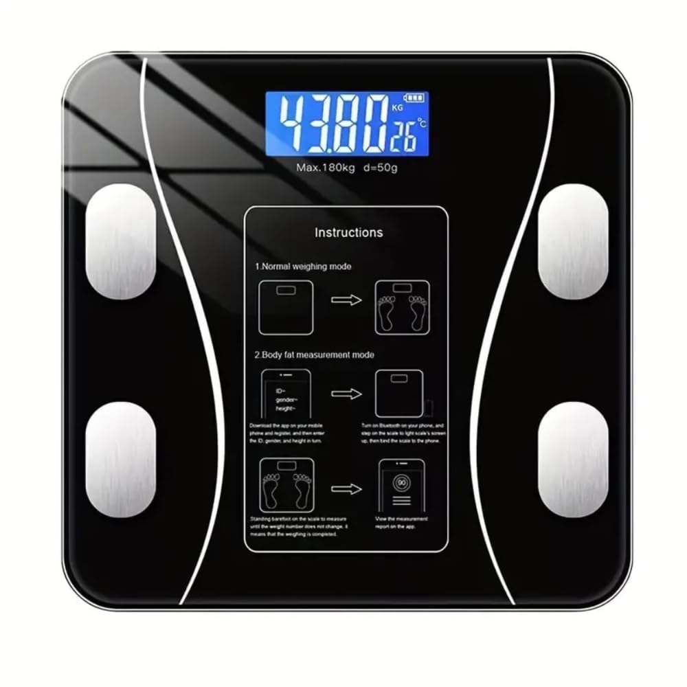 Smart Bathroom Scale with Digital Display High Precision 400 lbs Capacity Battery-Free USB-Powered Accurate Weight Measurement Durable Sleek