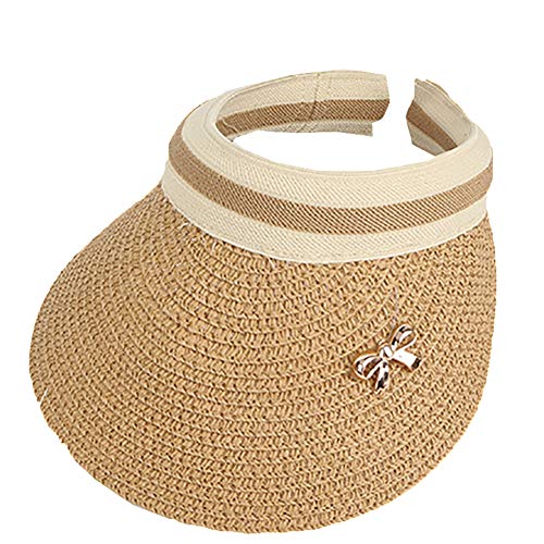 Kids Summer Roll Up Sun Visor Hat Wide Brim Straw Beach Hat Cap Sun Hats for Girls
