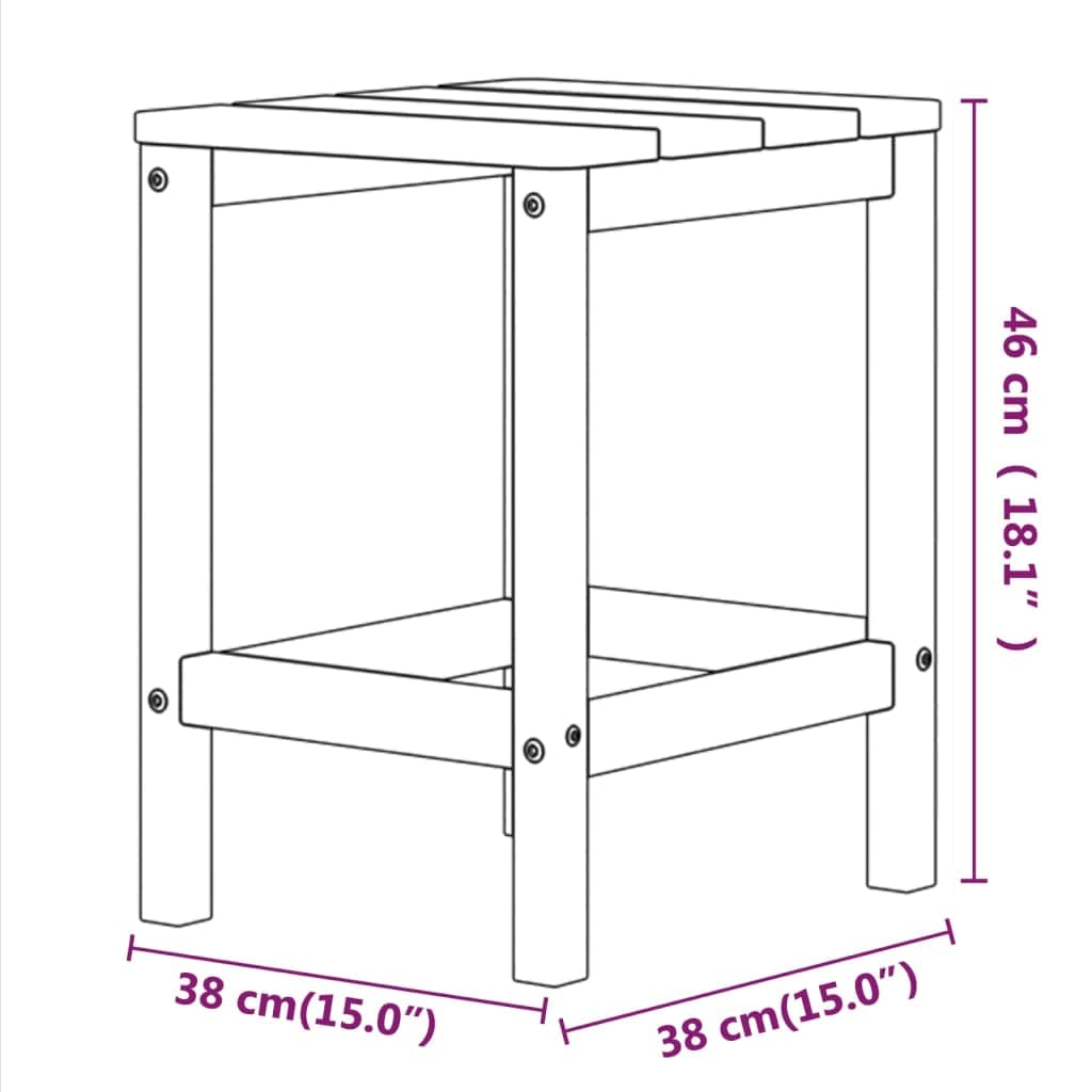 Adirondack Stolik ogrodowy HDPE na taras, 38 x 38 x 46 cm, minimalistyczny design do relaksu w pomieszczeniach mieszkalnych na świeżym powietrzu