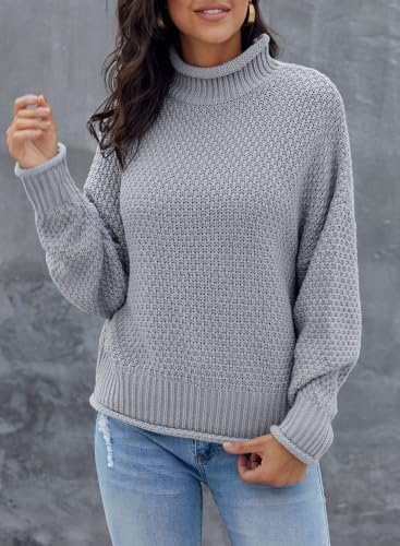 Image of Dokotoo Womens Sweaters Turtleneck Cable Knit Chunky Pullover Fall Outfits