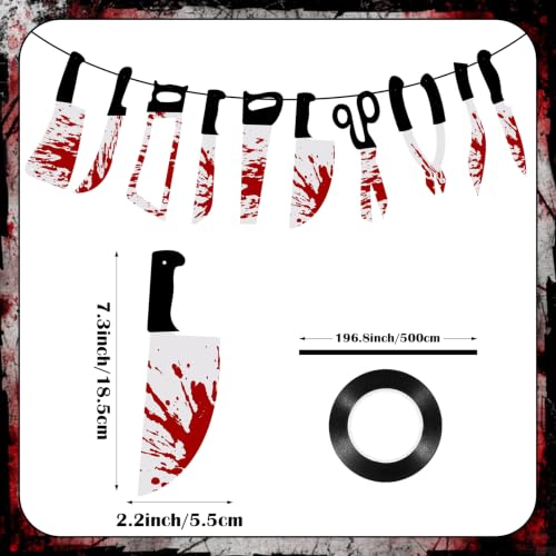 Image of Scary Halloween Bloody Banner Decorations Sign for Horror Birthday Party