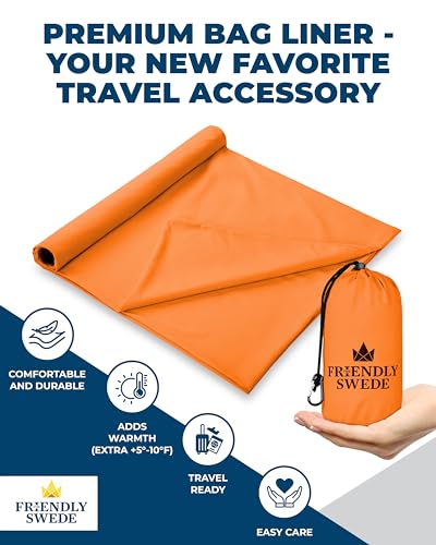 image for The Friendly Swede Sleeping Bag Liner - Cold Weather Camping Sheets & 