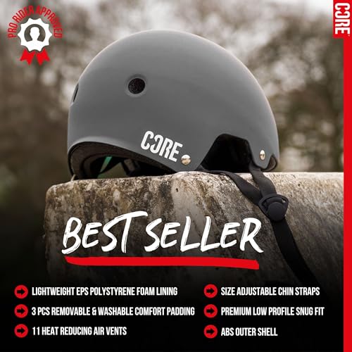 Casque gris CORE Basic XS-S pour sécuriser les sorties des jeunes riders - 2
