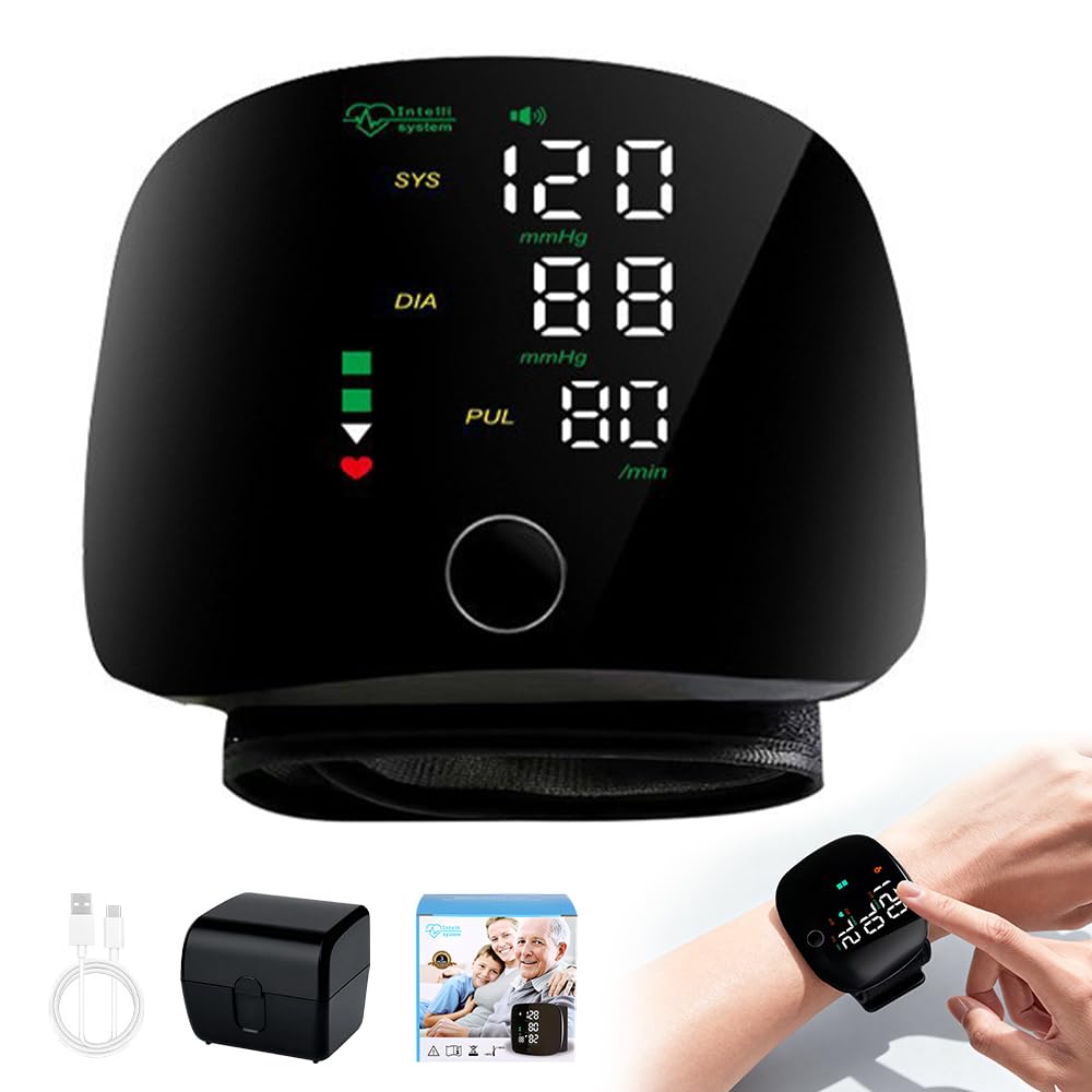 Wrist Blood Pressure Monitor, Automatic Blood Pressure Monitors Wrist, Blood Pressure Machine with LED Touch Screen, Adjustable Cuff, Wrist BP Monitor for Adult Elder at Home or Travel Use-image-3