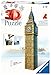 Ravensburger- Big Ben 3D Puzzle, 216pc, Color marrón, Amarillo, Gris, 27.2 x 19.3 x 6.9 (646607)