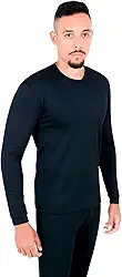 Blusa Térmica Masculina Segunda Pele, Manga Longa, Proteção Contra Frio Intenso, Preta, para Moto, Neve, Viagem, Esportes de Inverno (BR, Alfa, XGG, Regular)