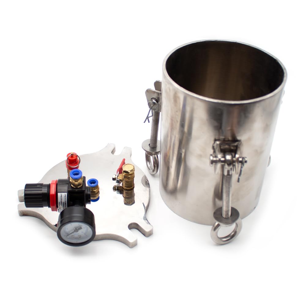 Toplionace 3 Liter Edelstahl Druckbehälter Mit Seitlichem Auslass, Flüssigkeitsabgabe Eimer Mit Sicherheitsregelventil, Maximaler Druck 8 Bar (3L)