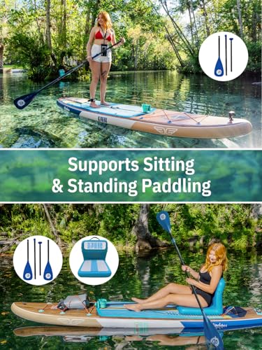 Image of Niphean (Extra Large) Inflatable Paddle Board, SUP for 2+1 People /Family 500lbs Capacity Stand Up Paddle Board with SUP Accessories, StabilTrac Fin Non-Slip Paddleboard for Adults