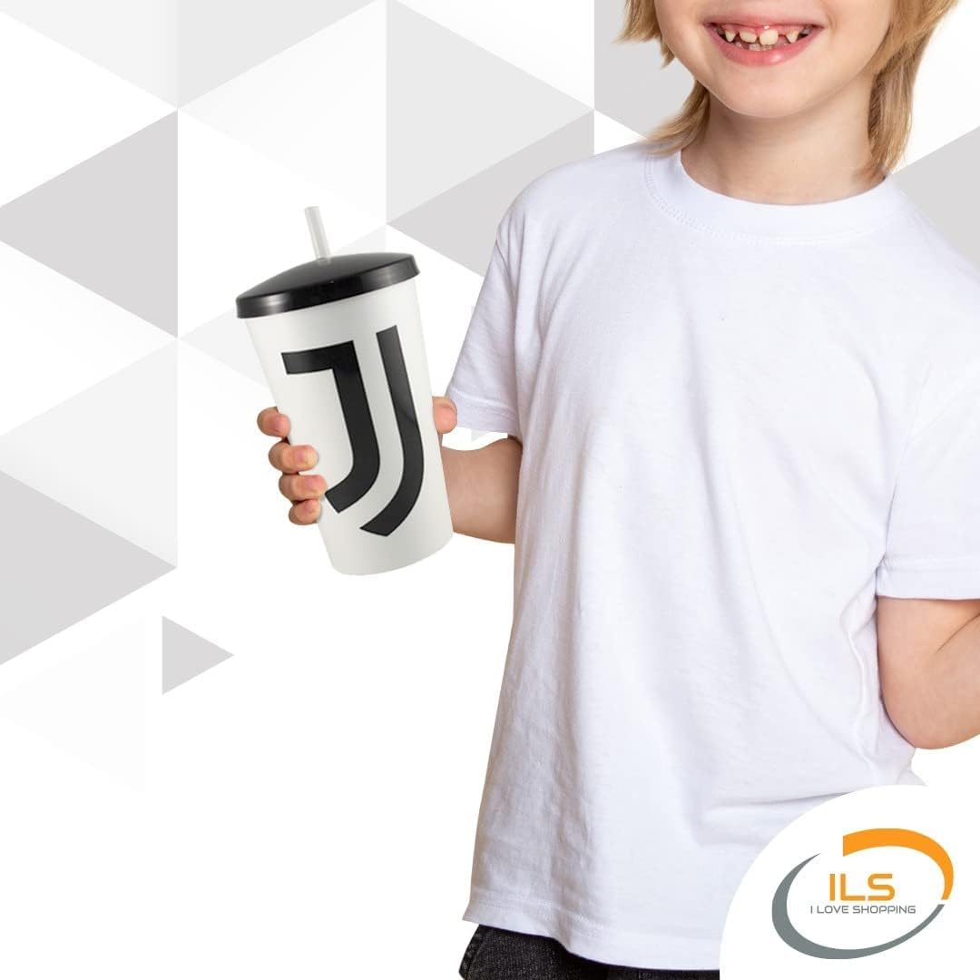 Bicchiere Ufficiale Milan Per Bambini - Con Tappo E Cannuccia, 430ml, Made In Italy - Foto 12