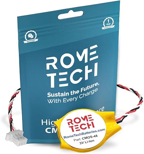 Rome Tech CR1220 CMOS BIOS Batería - Laptop Backup 3V RTC CR 1220 Batería con 2 Cable de Alambre