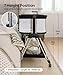 Fodoss Baby Bassinet Bedside Sleeper with Wheels and Storage Tray,4-Sided Mesh Bedside Bassinet for Infant/Newborn,7 Height Adjustable Easy Folding Bedside Crib