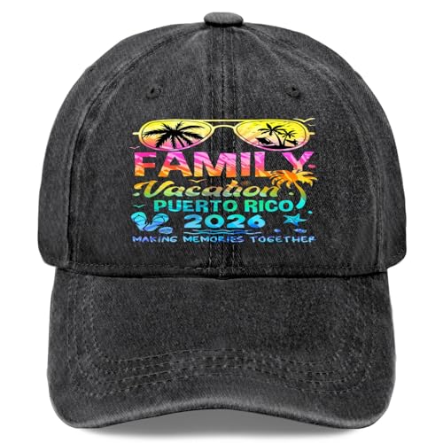 Family Vacation 2026 Puerto Rico Matching Memories Togethe Hats for Men Fashion