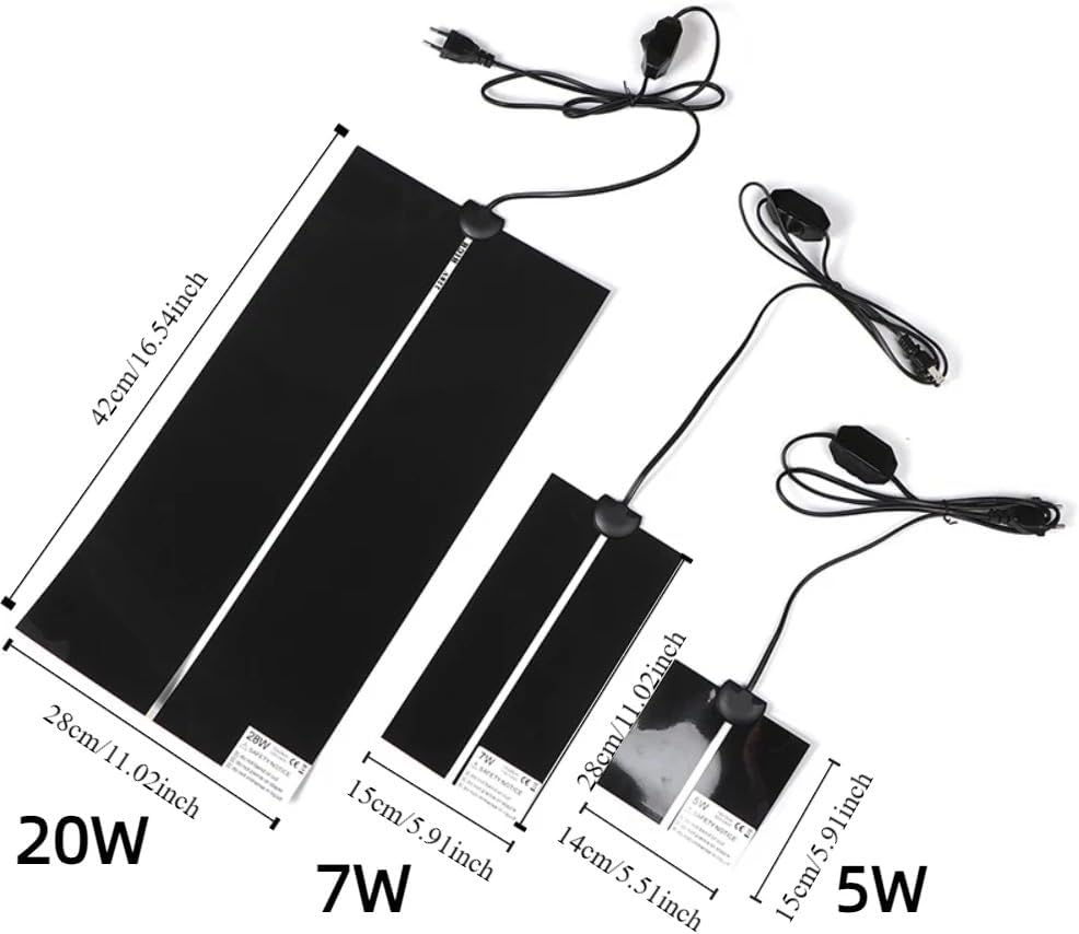 Heat Mat for Plants Seedling Heat Mat Anti-Cold Germination Propagation Warm Pad with Temperature Controller Plant Flower Plant Warm Mat(7W 15x28cm)